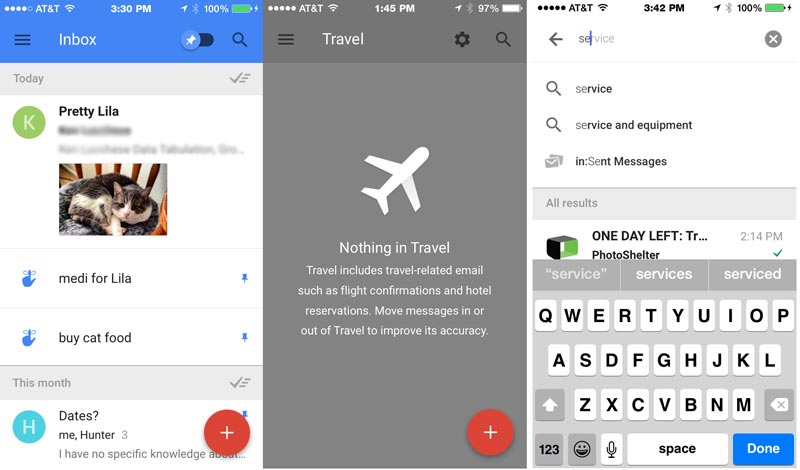 امکان انتخاب حساب کاربری  پس از ورود به inbox