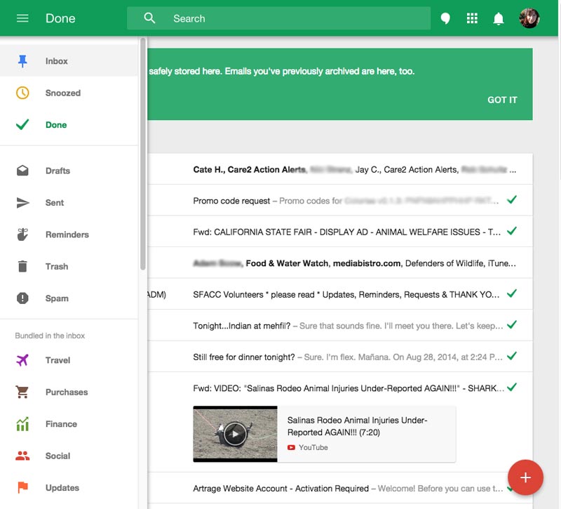 طراحی جدید گوگل برای سرویس ایمیل خود به نام inbox